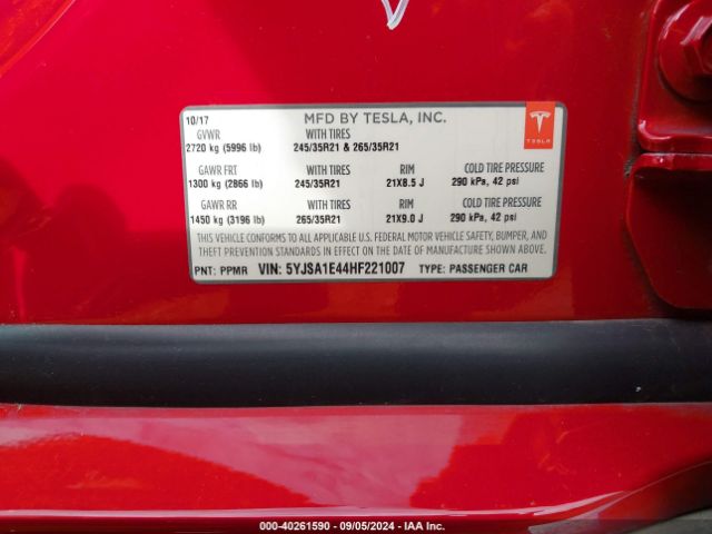 5YJSA1E44HF221007 Tesla MODEL S