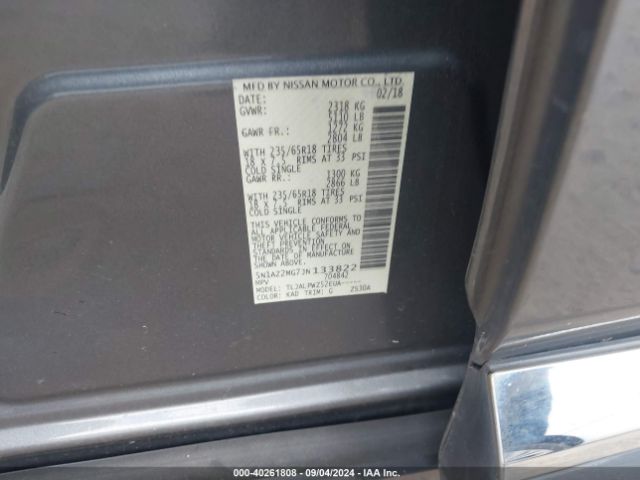 5N1AZ2MG7JN133822 Nissan MURANO S
