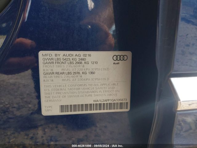 WA1L2AFP1GA105873 Audi Q5 2.0t Premium