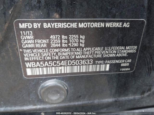 WBA5A5C54ED503633 BMW 528I