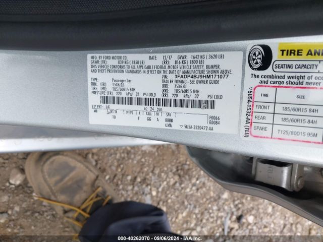3FADP4BJ9HM171077 Ford FIESTA SE