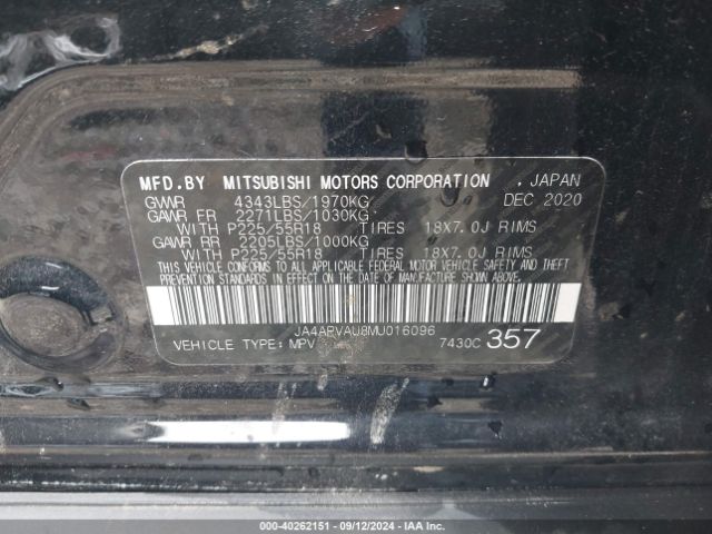 2021 MITSUBISHI OUTLANDER SPORT JA4APVAU8MU016096 Photo 8