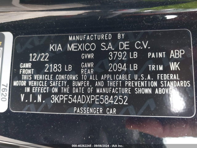 KIA Forte Gt-line 2023 3KPF54ADXPE584252 Image 9