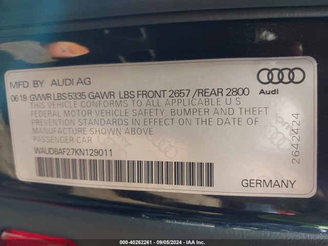 WAUD8AF27KN129011 Audi A6 45 Premium