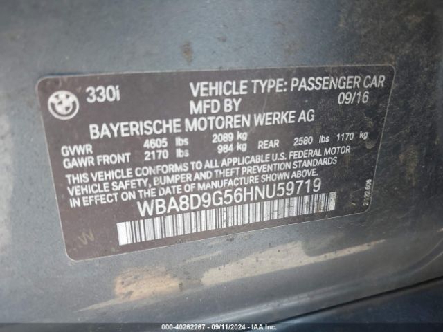 WBA8D9G56HNU59719 BMW 330i Xdrive