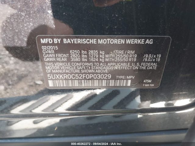 5UXKR0C52F0P03029 BMW X5 Xdrive35i