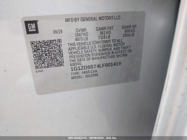 1G1ZD5ST4LF001419 Chevrolet Malibu Fwd Lt