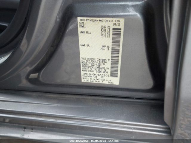 1N4BL3AP0FC422201 Nissan Altima 3.5 Sl