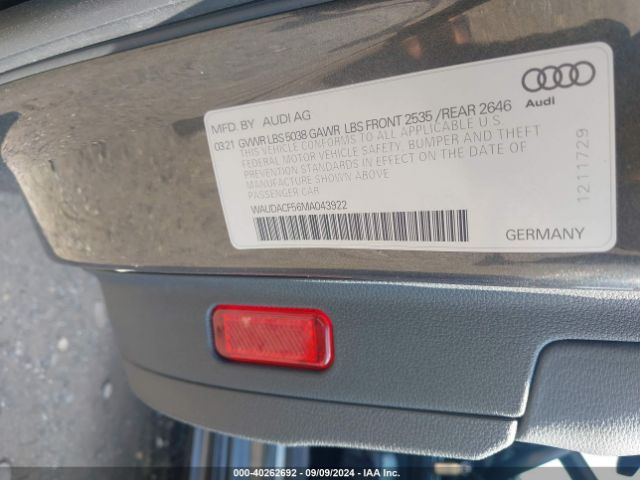 WAUDACF56MA043922 Audi A5 Sportback Premium 45 Tfsi Quattro S Tronic