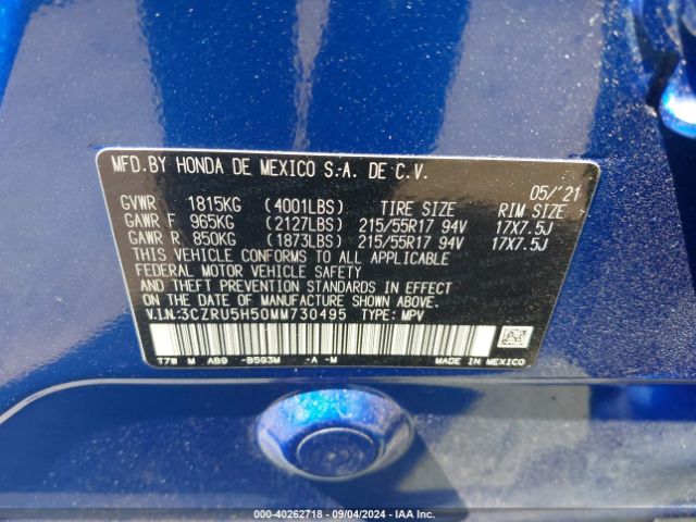 3CZRU5H50MM730495 Honda Hr-v 2wd Ex