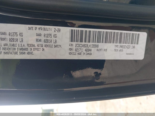 Dodge Charger Sxt Rwd 2020 2C3CDXBG9LH139908 Image 9