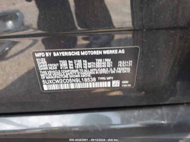 5UXCW2C05N9L18538 BMW X7 Xdrive40i