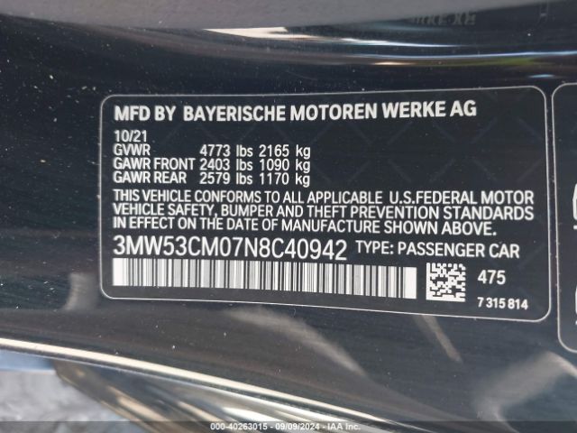 3MW53CM07N8C40942 BMW M240 I Xdrive