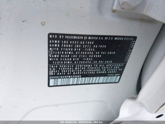 3VVSX7B28PM334085 Volkswagen Taos 1.5t Se
