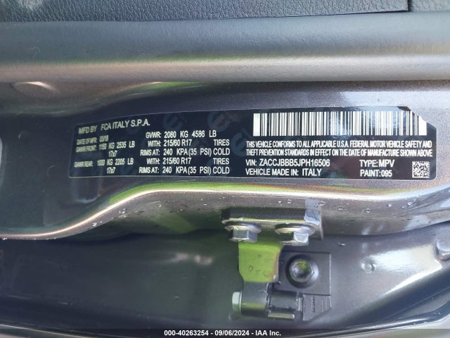 ZACCJBBB5JPH16506 Jeep Renegade Latitude 4x4