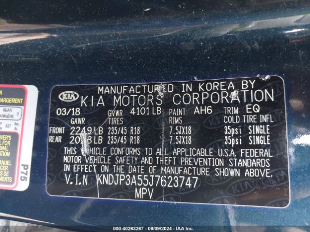 KNDJP3A55J7623747 KIA SOUL +