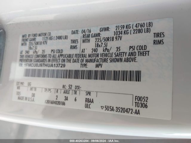 2017 FORD ESCAPE 1FMCU0J97HUA13729 Photo 8