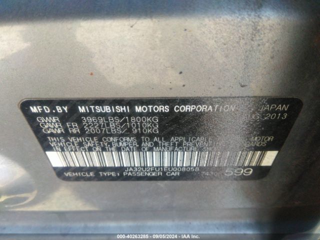 JA32U2FU1EU008058 Mitsubishi LANCER ES