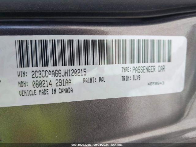 2C3CCAAG6JH120215 Chrysler 300 Touring L