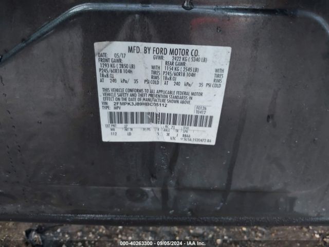 2FMPK3J89HBC05112 Ford EDGE SEL