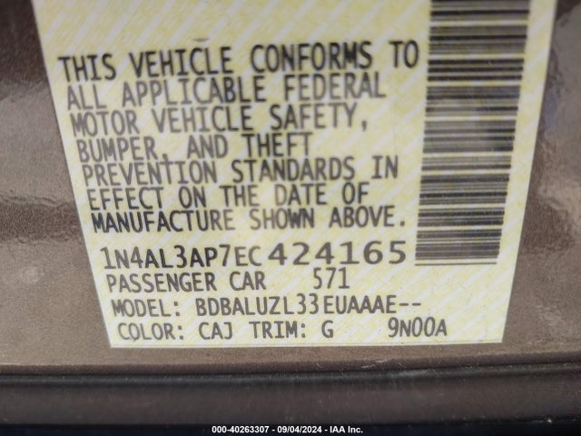 Nissan Altima 2.5 Sv 2014 1N4AL3AP7EC424165 Image 9