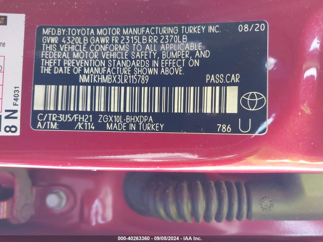 Toyota C-HR LE 2020 NMTKHMBX3LR115789 Image 9