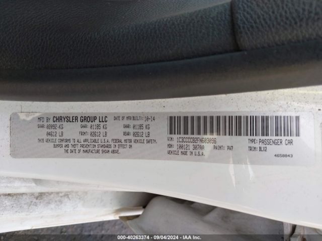 1C3CCCCB2FN603096 Chrysler 200 C