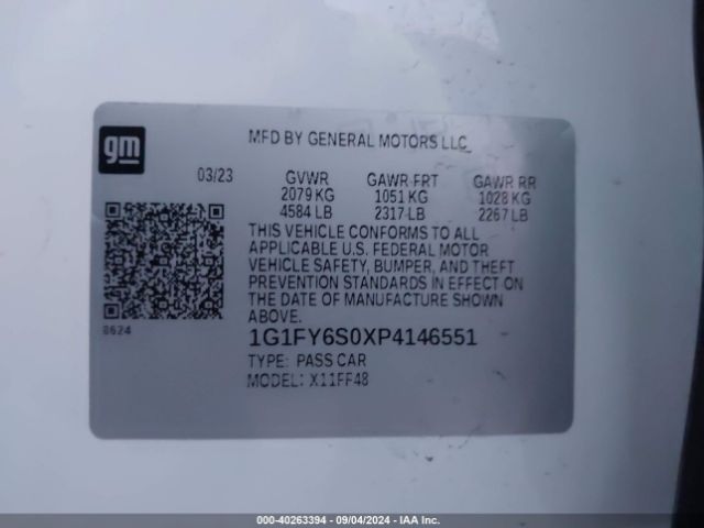 1G1FY6S0XP4146551 Chevrolet Bolt Euv Fwd Lt