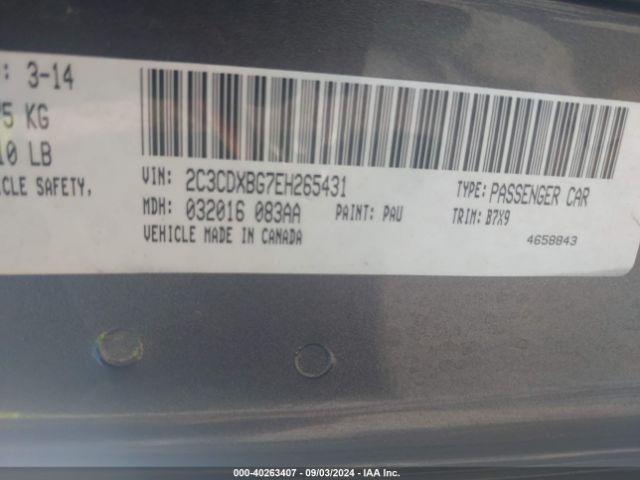 2C3CDXBG7EH265431 Dodge Charger Se