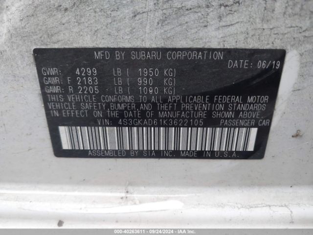 4S3GKAD61K3622105 Subaru Impreza 2.0i Premium