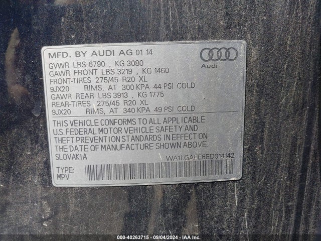 WA1LGAFE6ED014142 Audi Q7 3.0t Premium