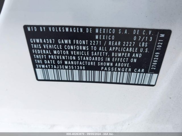 3VW4T7AJ3EM351396 Volkswagen Jetta Gli Autobahn W/nav