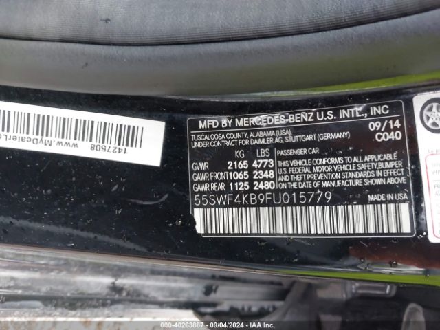 55SWF4KB9FU015779 Mercedes-Benz C 300