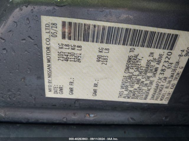 1N4AA6AP2JC387320 Nissan Maxima 3.5 Sr