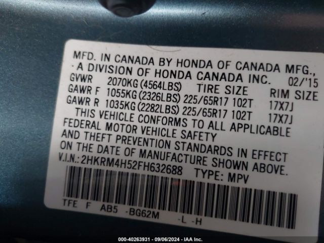 2HKRM4H52FH632688 Honda CR-V EX