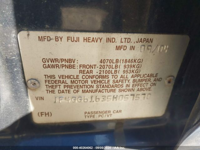 2005 SAAB 9-2X JF4GG61635H057570 Photo 8