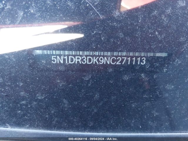 5N1DR3DK9NC271113 Nissan Pathfinder Platinum 4wd