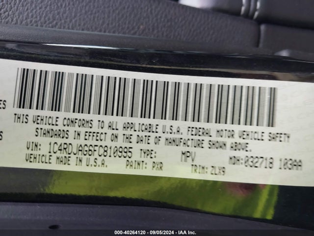Dodge Durango Sxt 2015 1C4RDJAG6FC810995 Image 9