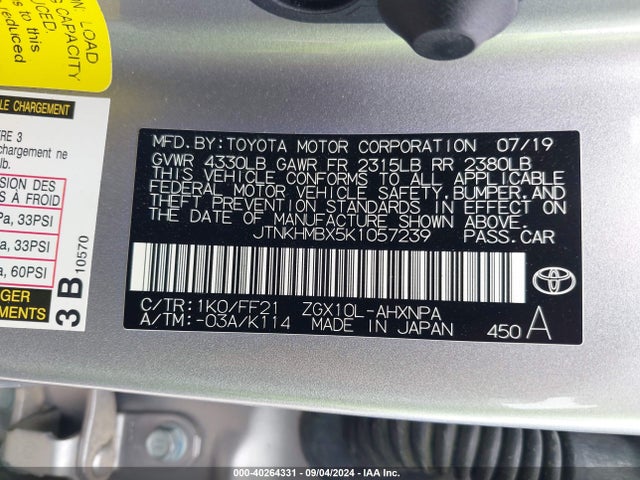 Toyota C-HR XLE 2019 JTNKHMBX5K1057239 Image 9