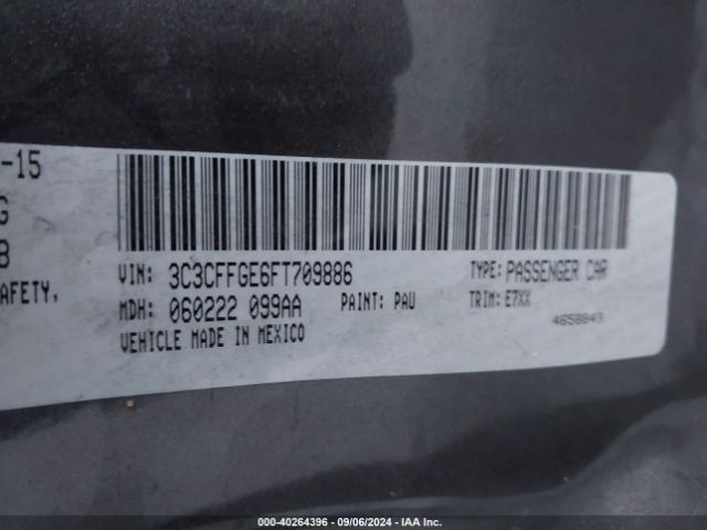 3C3CFFGE6FT709886 Fiat 500E BATTERY ELECTRIC