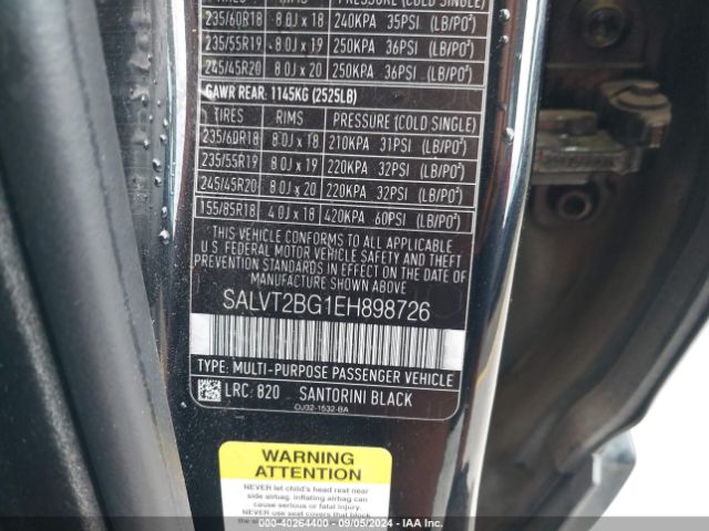 SALVT2BG1EH898726 Land Rover Range Rover Evoque Dynamic