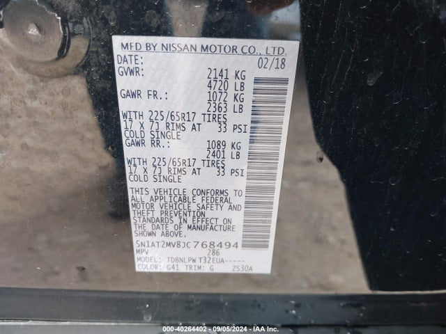 Nissan ROGUE S 2018 5N1AT2MV8JC768494 Image 9