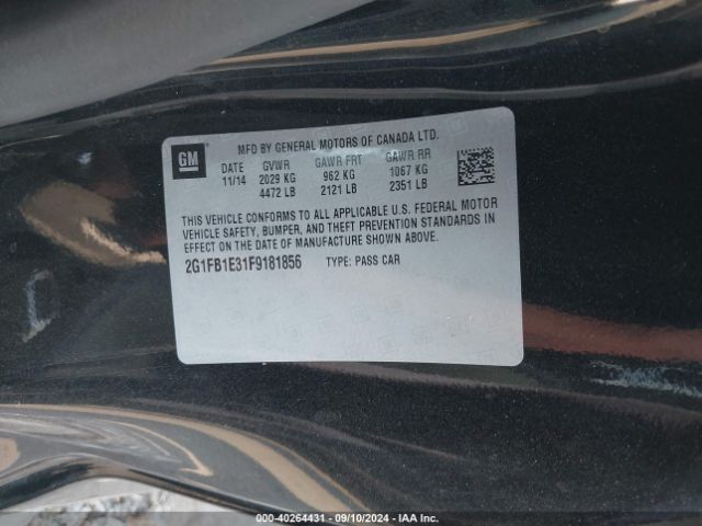 2G1FB1E31F9181856 Chevrolet Camaro 2ls
