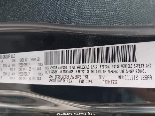 1C4BJWDG2FL578849 Jeep Wrangler Unlimited Freedom Edition