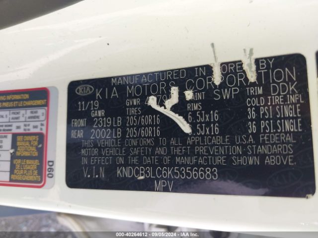 KNDCB3LC6K5356683 KIA NIRO FE