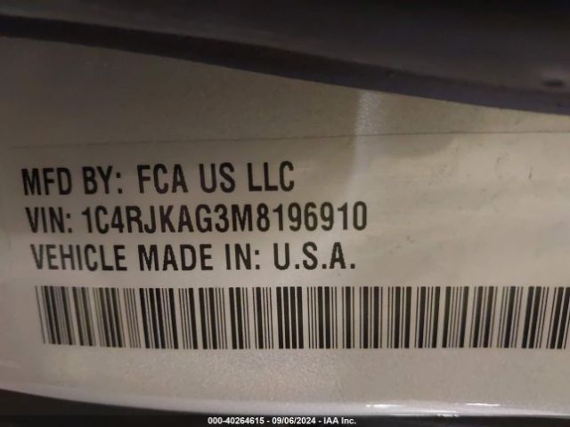 1C4RJKAG3M8196910 Jeep Grand Cherokee L Altitude 4x4