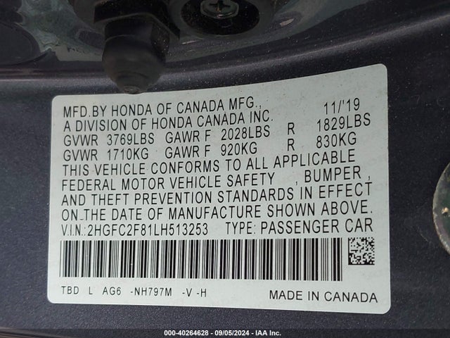 Honda Civic Sport 2020 2HGFC2F81LH513253 Image 9