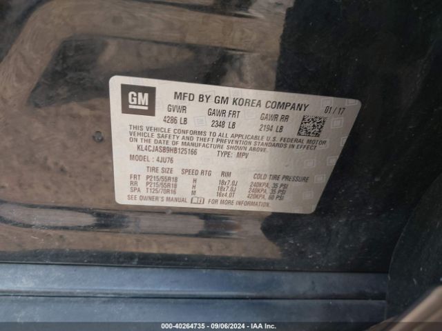 KL4CJASB9HB125166 Buick Encore Preferred