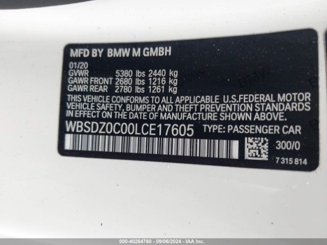 WBSDZ0C00LCE17605 BMW M8 Competition