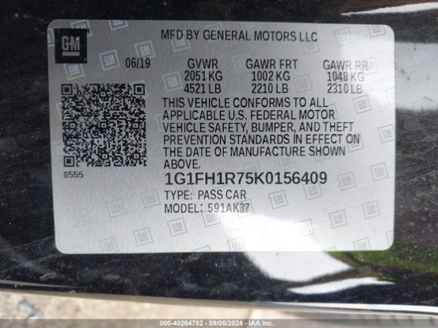 1G1FH1R75K0156409 Chevrolet CAMARO 2SS